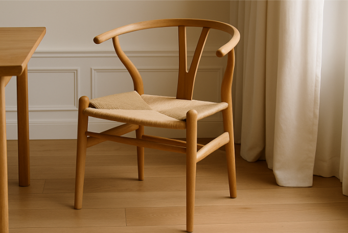 Klassischer wishbone chair entdecken: zeitloses design für zuhause